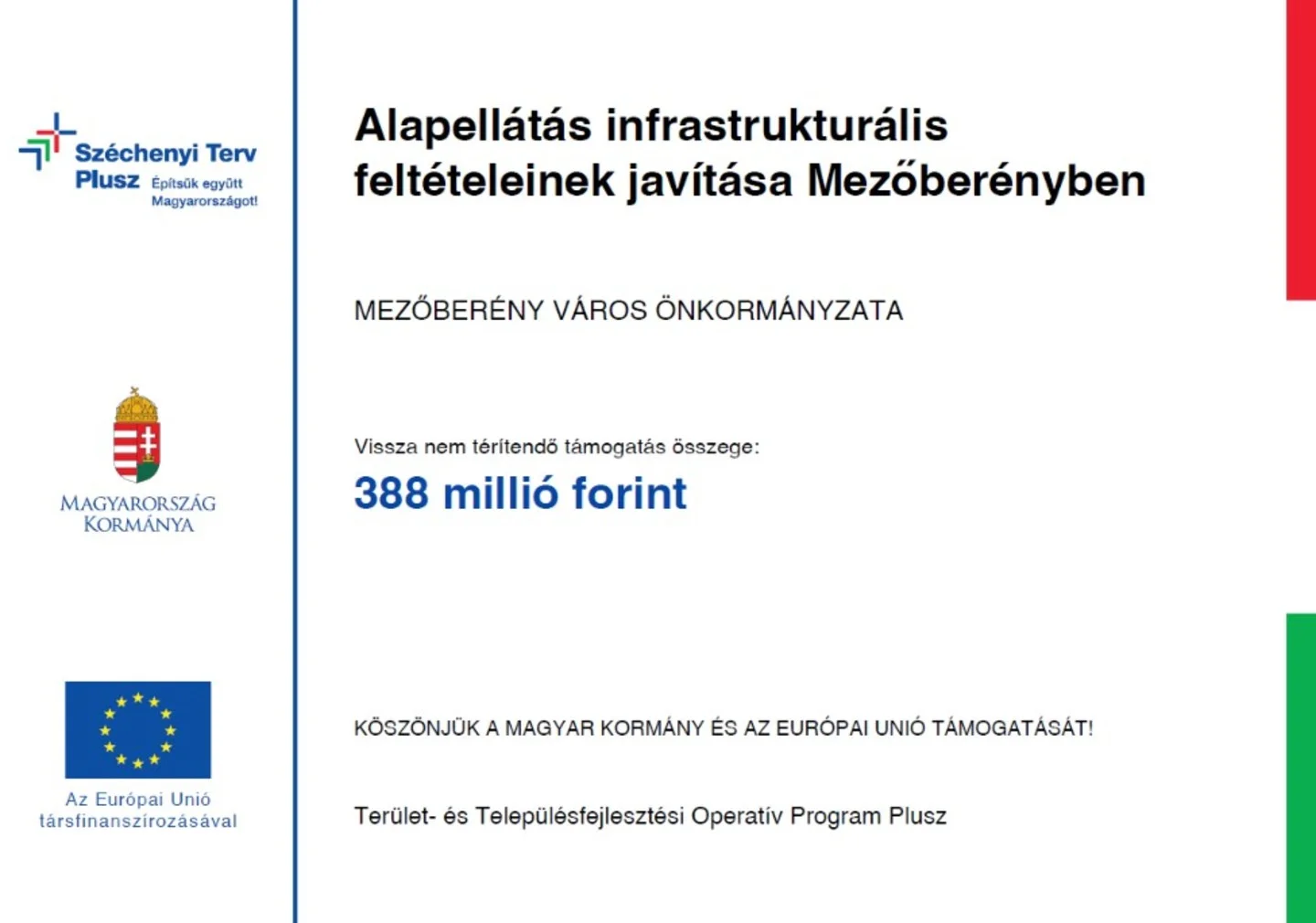 Alapellátás infrastrukturális  feltételeinek javítása Mezőberényben